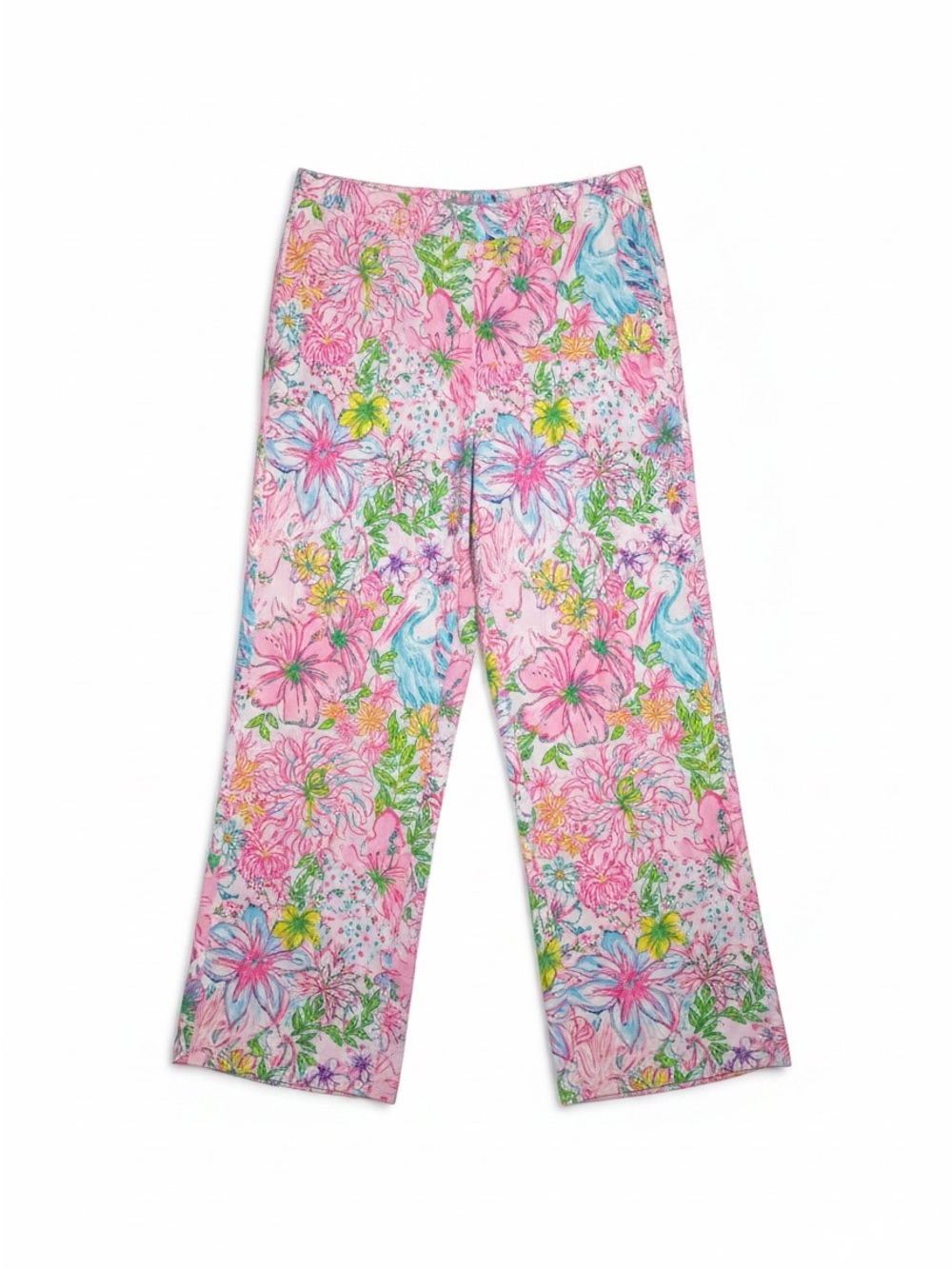 Lilly Pulitzer Lorena Breezy Palazzo Pants Floral White Women’s XL